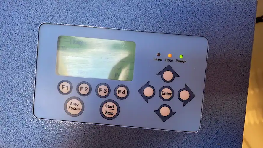 GCC Mercury 2 laser cutter control panel
